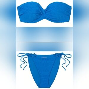 36D3/L/XL VS Swim Removable PushUp Bandeau Bikini Top Side Tie Cheeky Bikini Set